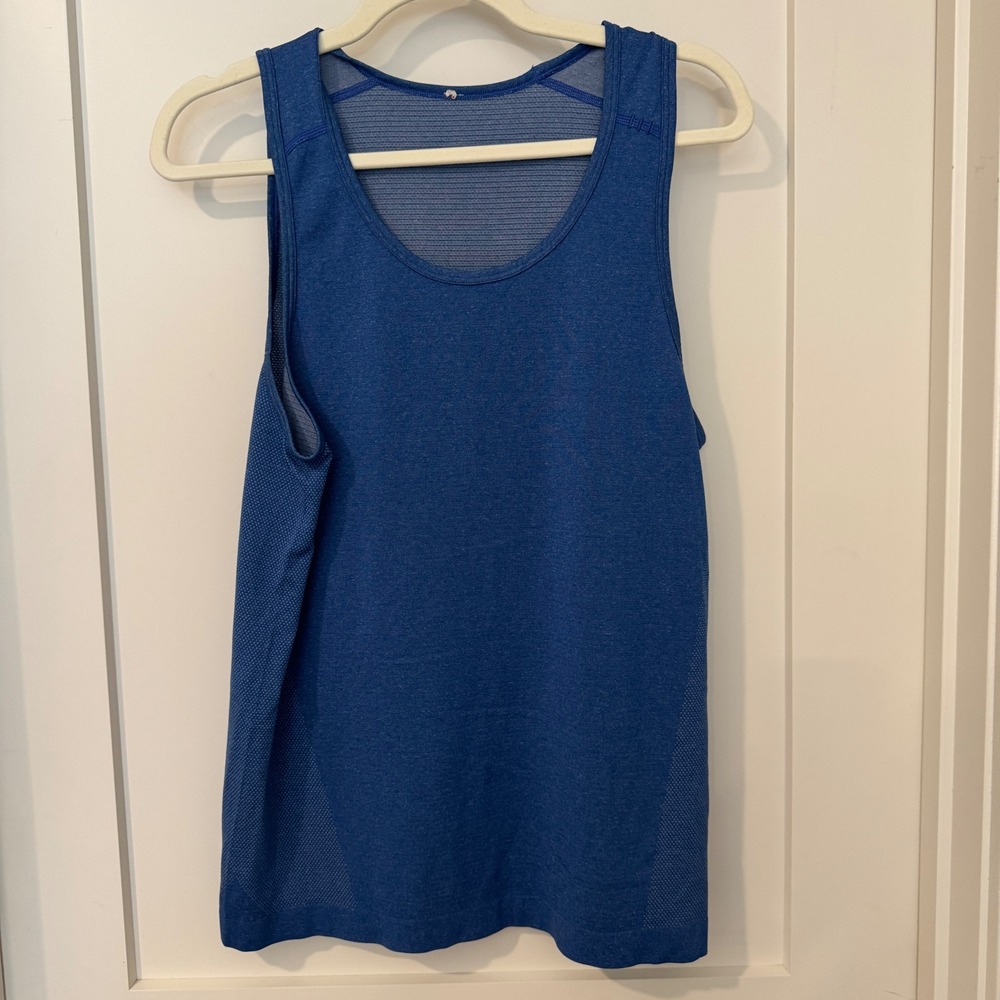 Lululemon Mens Metal Vent Tech Tank Top Blue Sleeveless Mesh Training Shirt